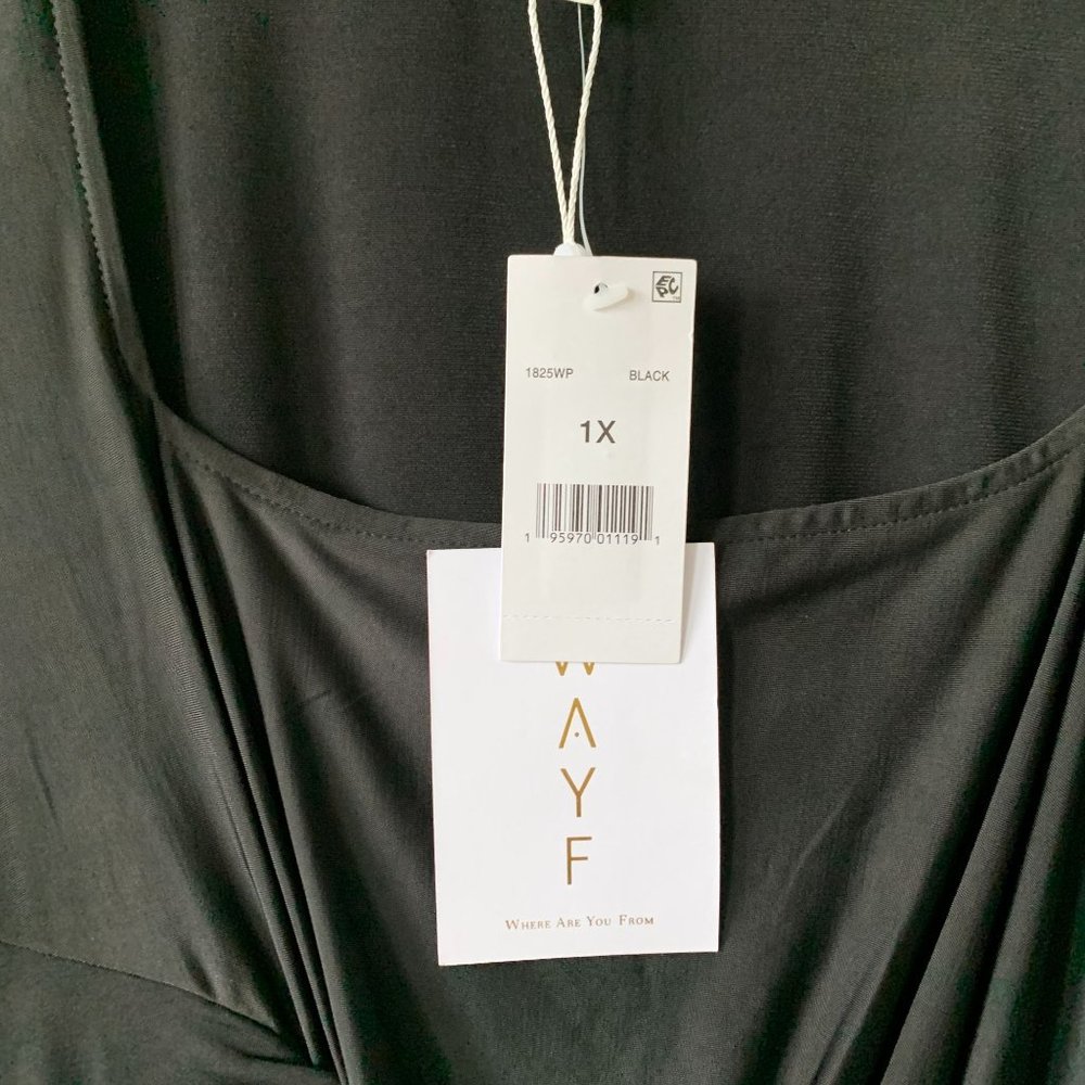 WAYF Rigby Ruched Midi Dress in Black - Picture 6 of 11